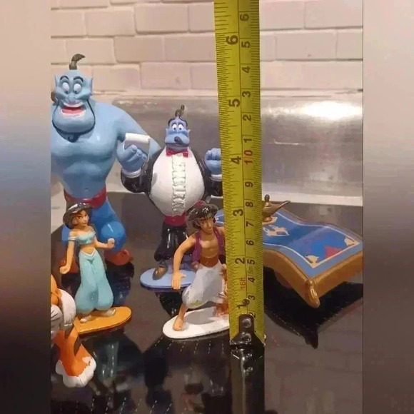 Disney Vintage 1992 Aladdin Vinyl Figures Bundle Genie  Jasmine Rajah Carpet - Picture 9 of 11